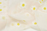 Japanese Fabric Punch Needling Style Flower Embroidery - cream - 50cm